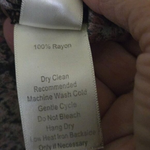 Ecru Patchwork Paisley Blouse Burgundy Cream Blue Patchwork Paisley Size L - Picture 8 of 9